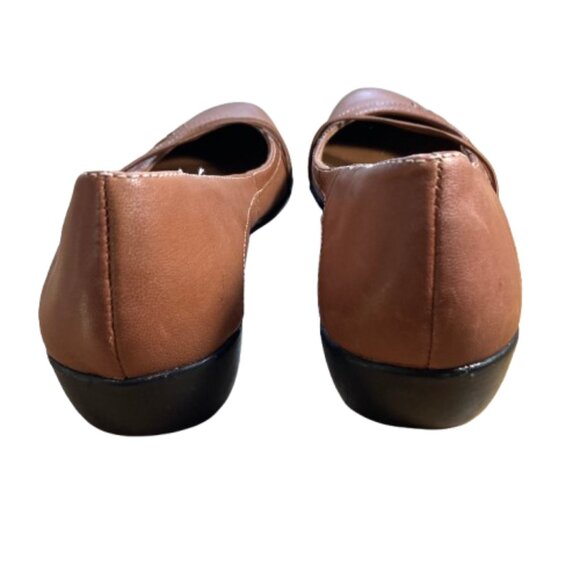 Natural Sole Flat Mary Janes Saddle Tan Comfortable Office Womens Size 7.5 - Picture 6 of 8